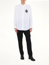 College Poplin Emblem Shirt in White