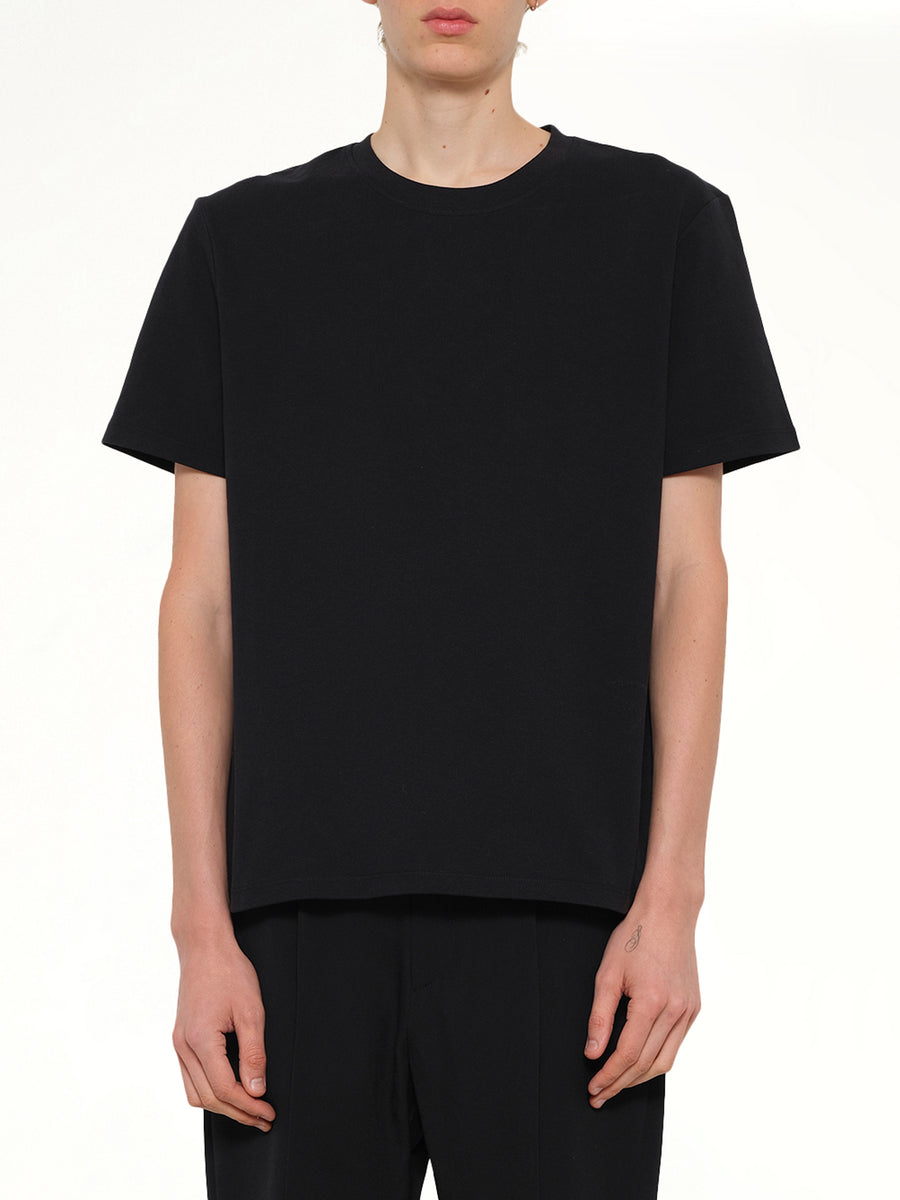 Back College Emblem T-Shirt in Black/White