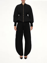 Peplum Bomber in Black