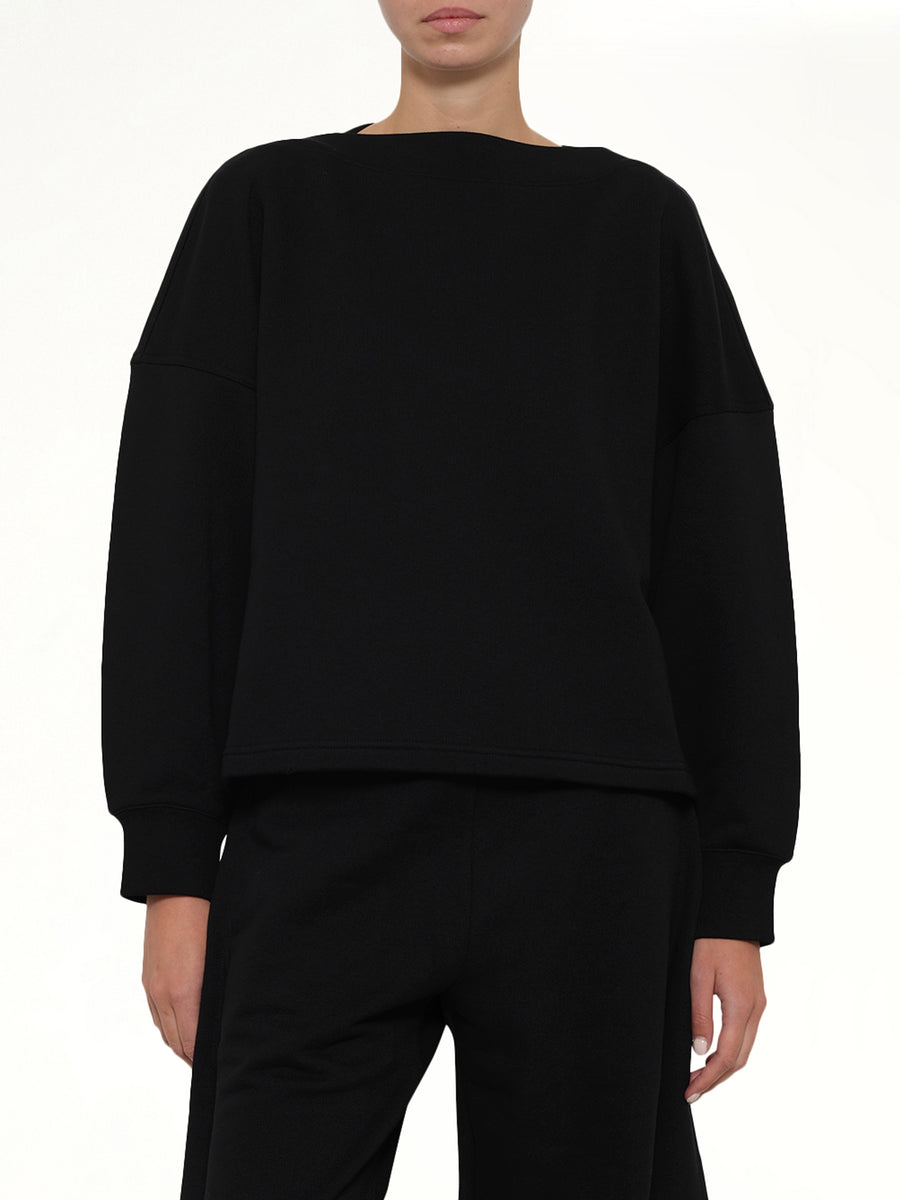 Boatneck Sweatshirt in Black