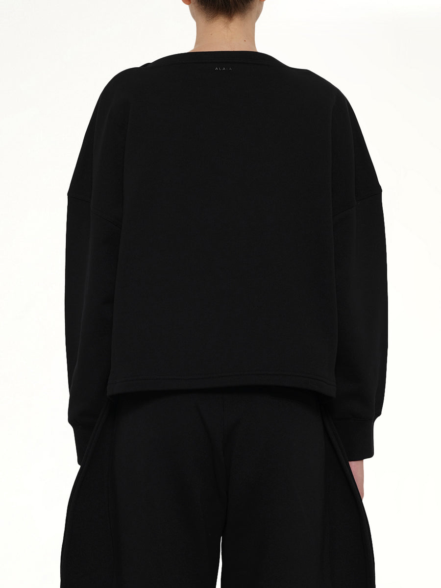 Boatneck Sweatshirt in Black