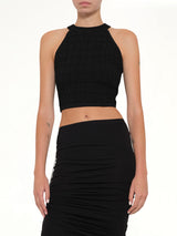 Halterneck Croco Top in Black