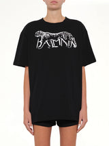 Leopard Print T-Shirt in Black/White