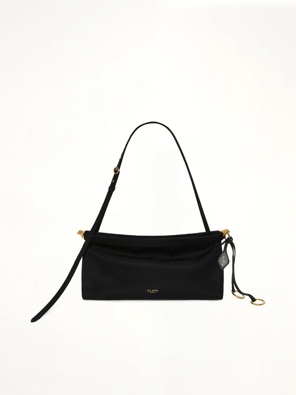 Le Click East West Nylon Shoulder Bag in Black