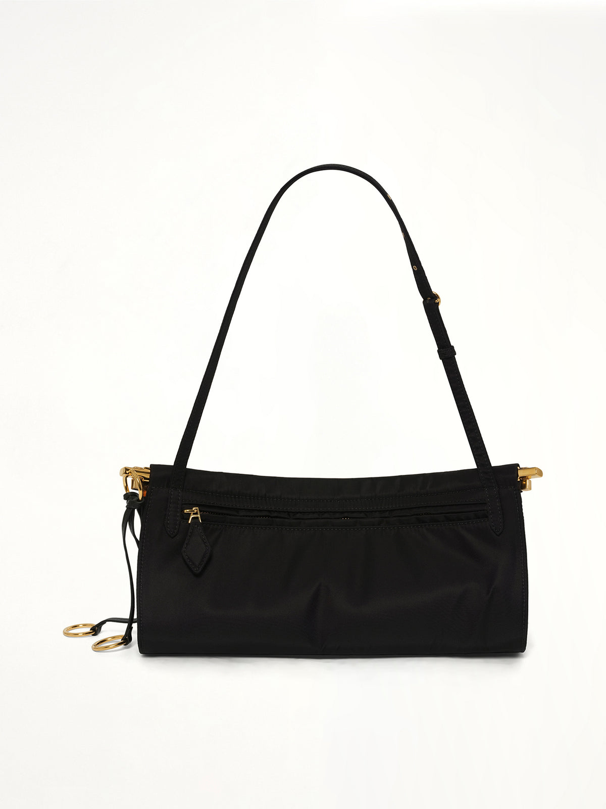 Le Click East West Nylon Shoulder Bag in Black