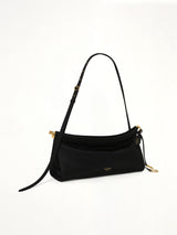 Le Click East West Nylon Shoulder Bag in Black