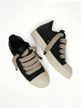 Jumbolace Low Sneaks in Black/Milk Top View | RICK OWENS