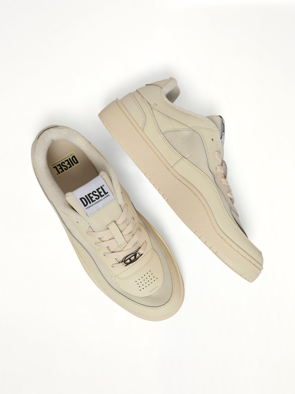 S-OVAL Skate Low Sneaker in White Top View | DIESEL