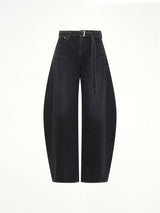 Barrel Denim Pants in Black