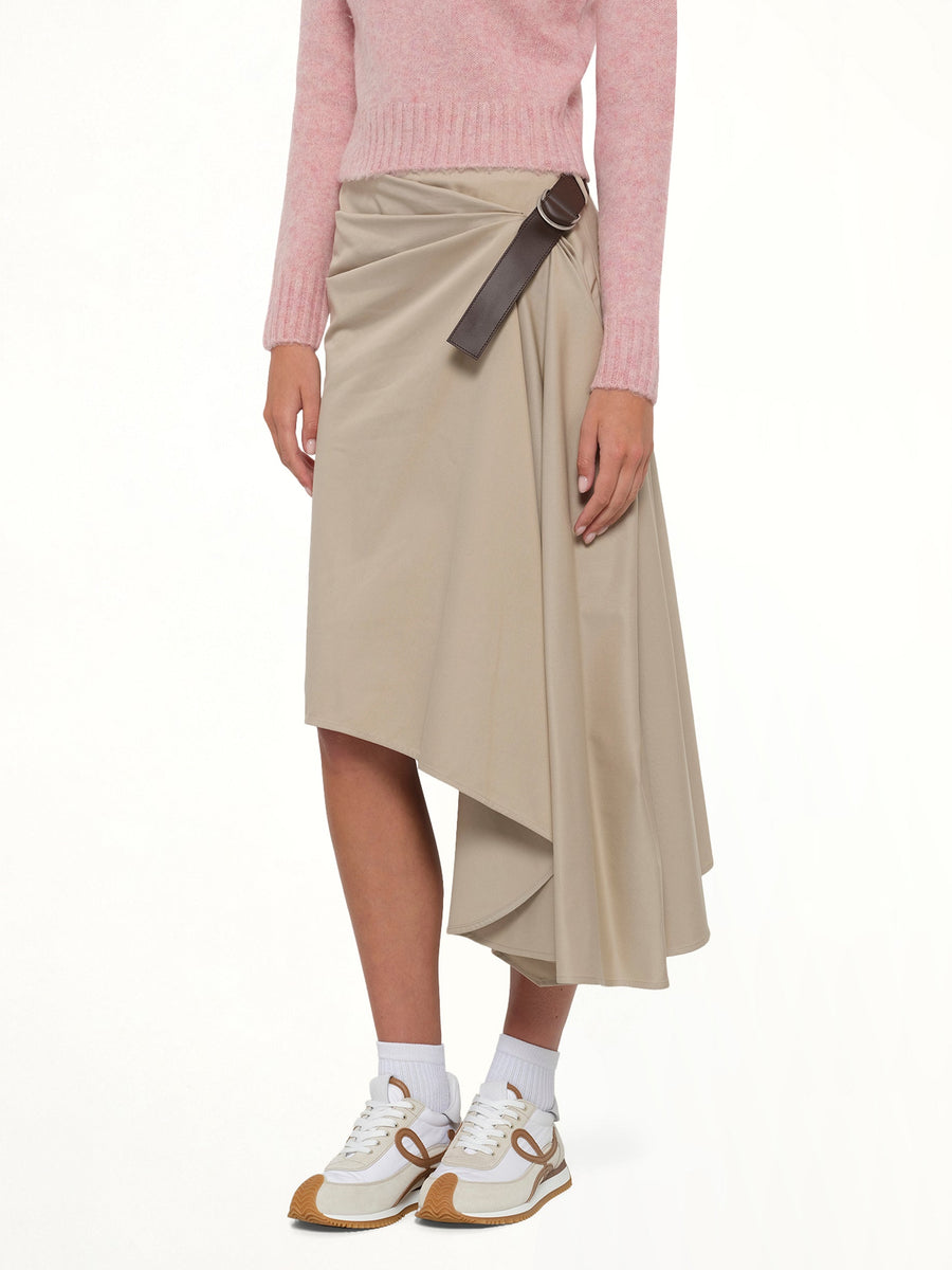Belted Skirt in Beige