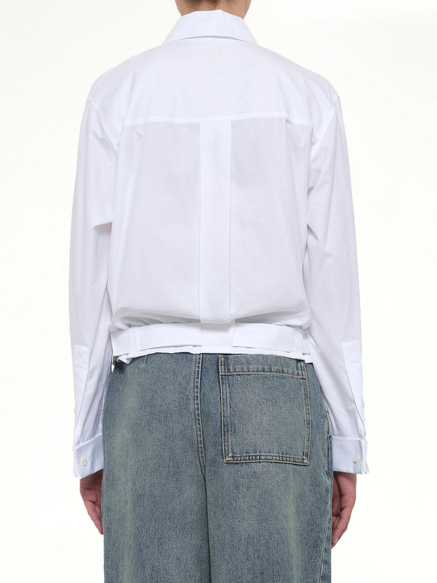 Draped Shirt in White