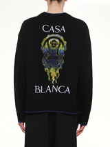 Flaming Tennis Ball Cardigan in Black