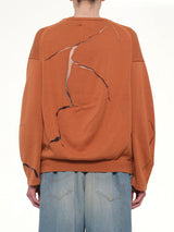 Cracked Egg Knit Pullover in Brown