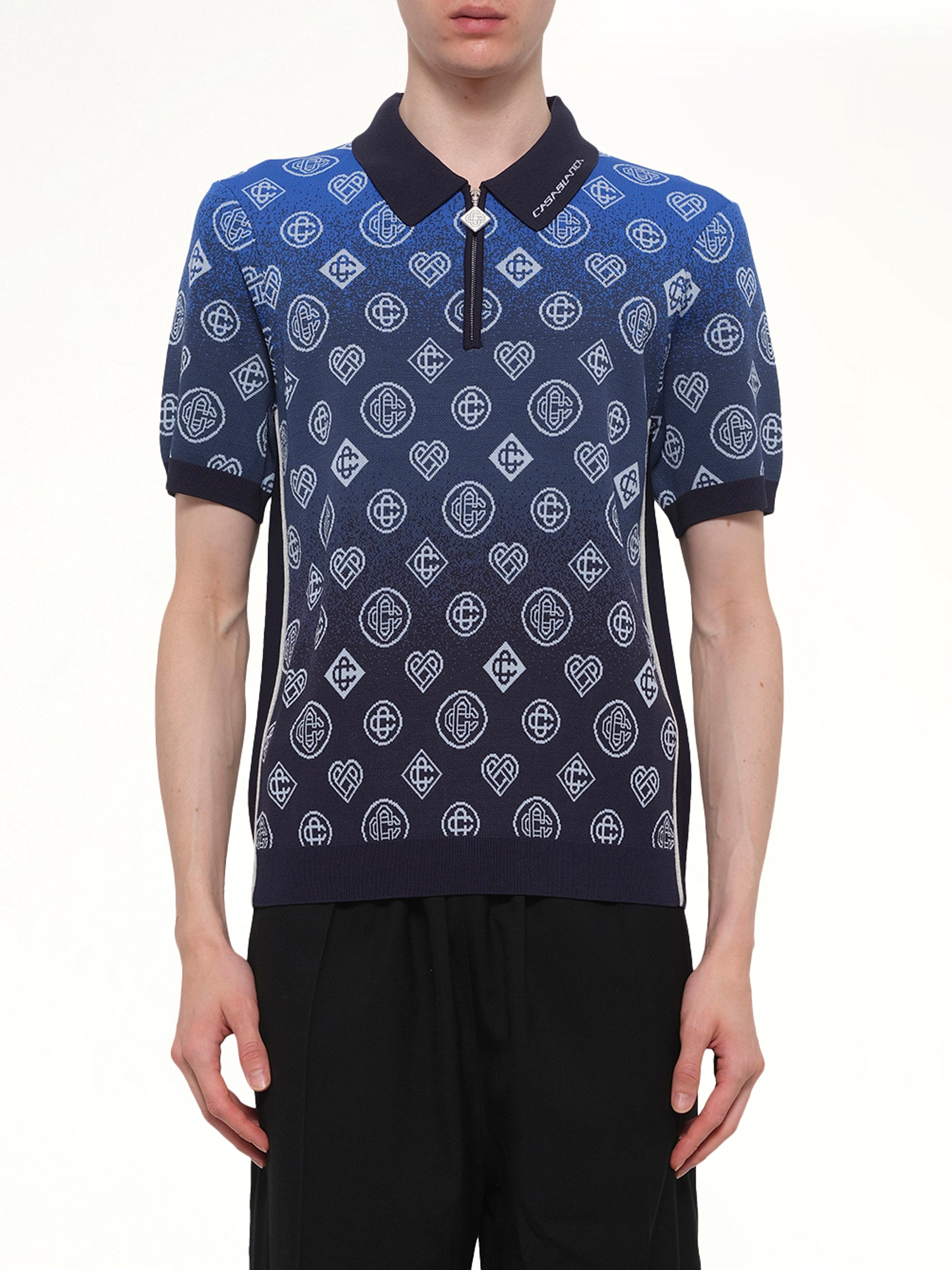 Gradient Monogram Polo Shirt in Blue