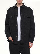 Laser Monogram Denim Shirt in Black