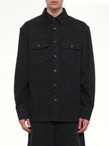 Laser Monogram Denim Shirt in Black