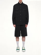 Laser Monogram Denim Shirt in Black