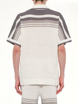 Crochet Shirt in White/Grey