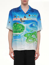 Beyond Destiny Cuban Collar SS Shirt in Blue
