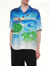 Beyond Destiny Cuban Collar SS Shirt in Blue