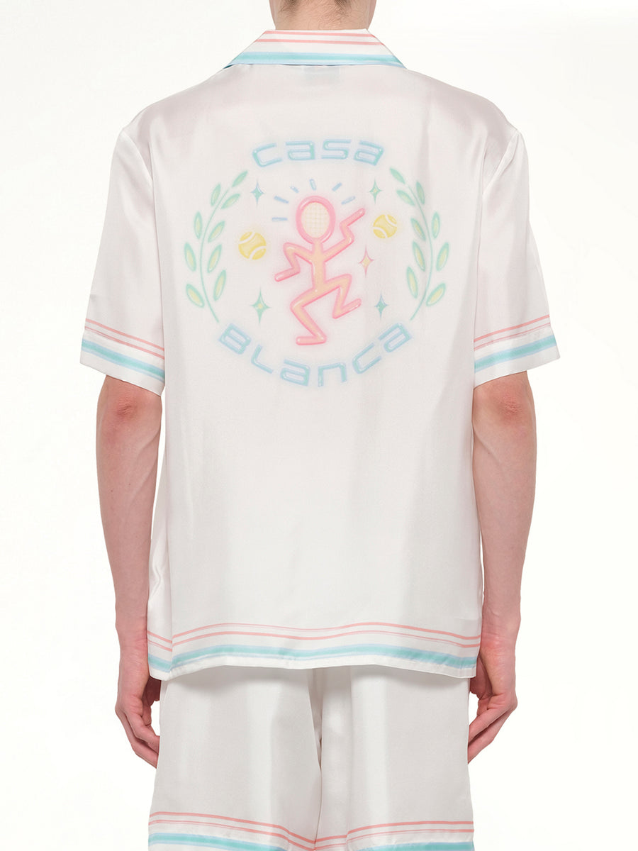 Dance Joy Cuban Collar SS Shirt in White