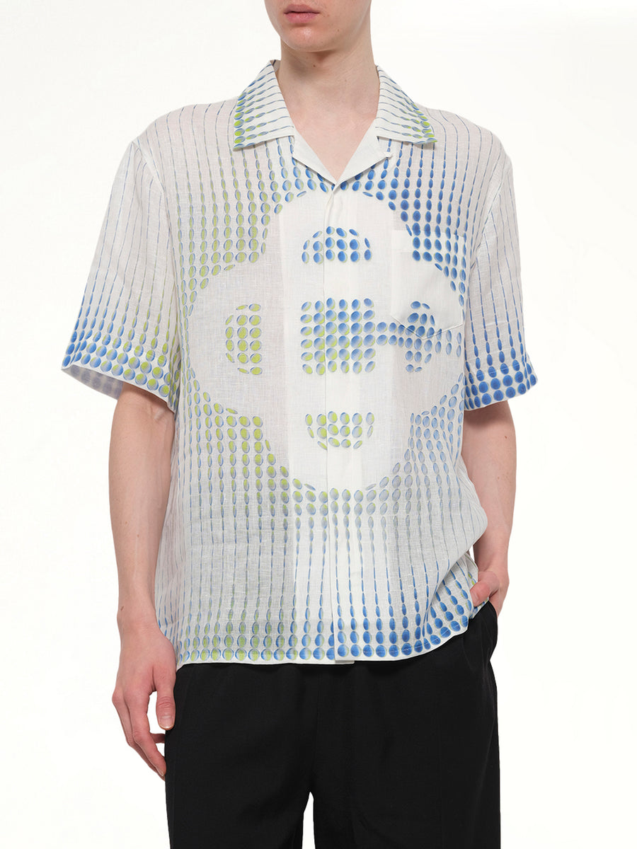 Pills Cuban Collar SS Shirt in White