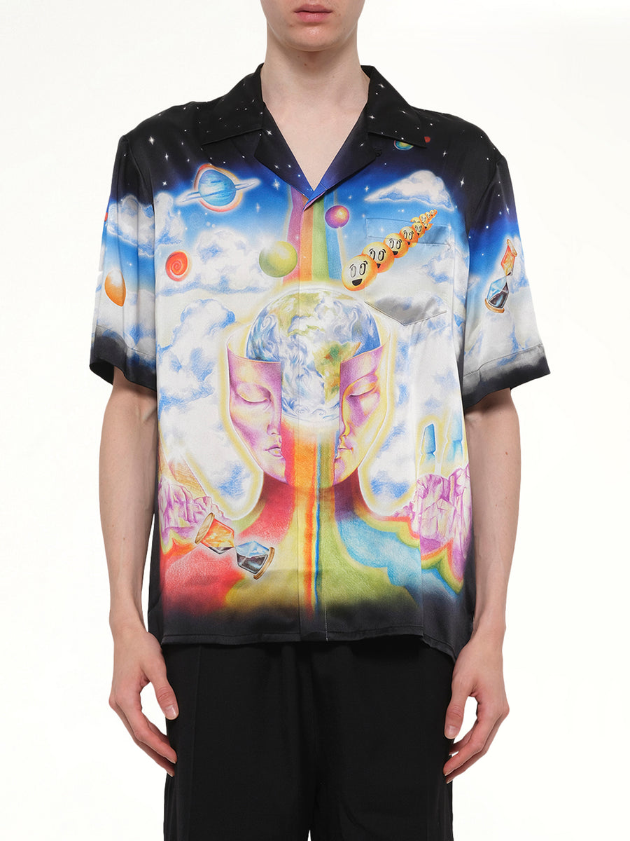 The Essential Experience Cuban Collar SS Shirt in Black