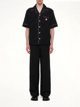 Towelling Monogram Shirt in Black