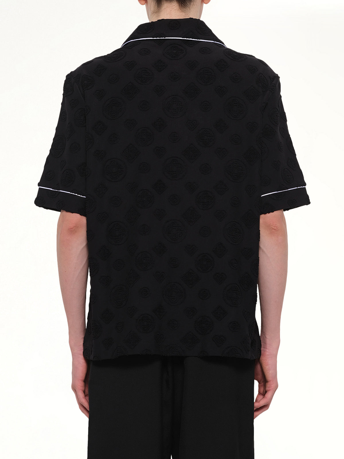 Towelling Monogram Shirt in Black