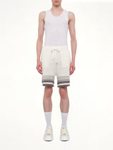 Crochet Shorts in White/Grey
