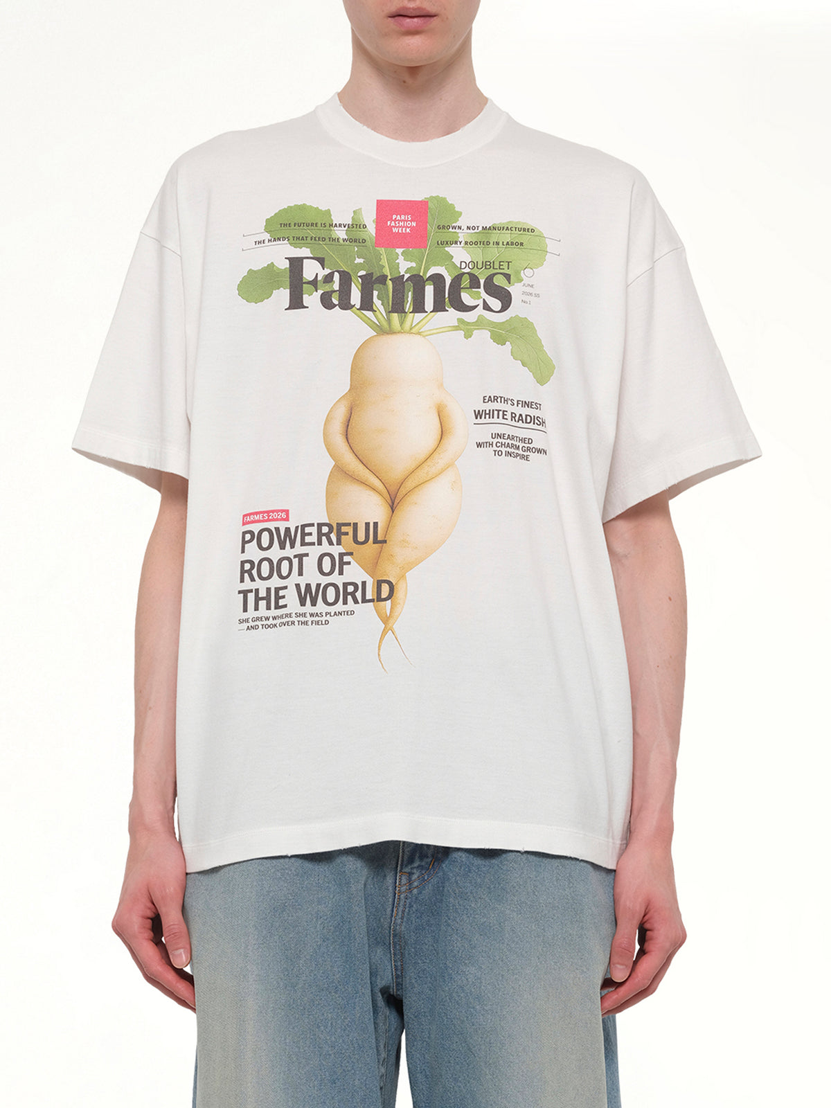 Farmes Magazine Cover T-Shirt in White