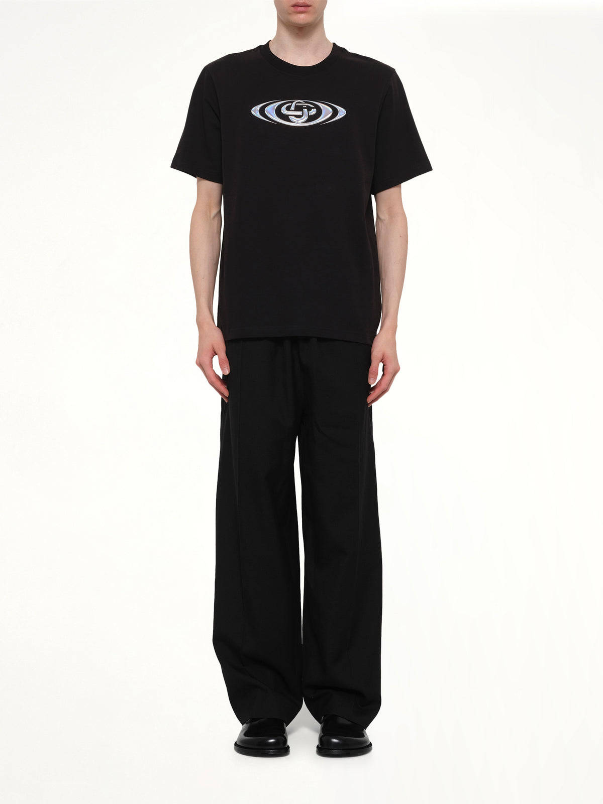 Warped Logo Classic T-Shirt in Black
