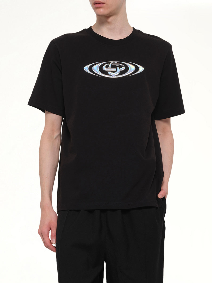 Warped Logo Classic T-Shirt in Black