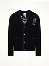 Flaming Tennis Ball Cardigan in Black