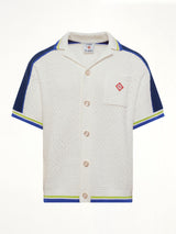 Crochet Shirt in Navy/White
