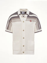 Crochet Shirt in White/Grey