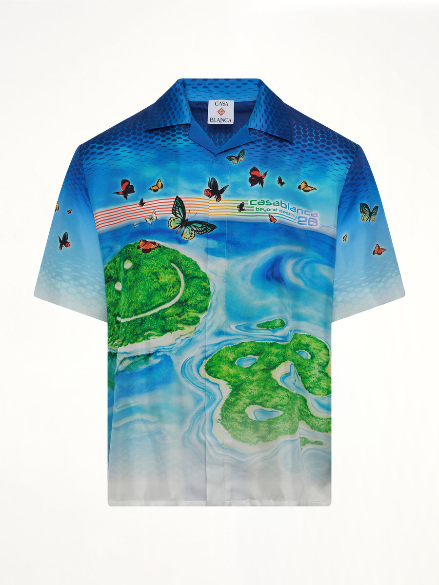 Beyond Destiny Cuban Collar SS Shirt in Blue