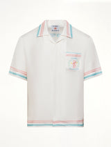 Dance Joy Cuban Collar SS Shirt in White