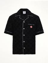 Towelling Monogram Shirt in Black