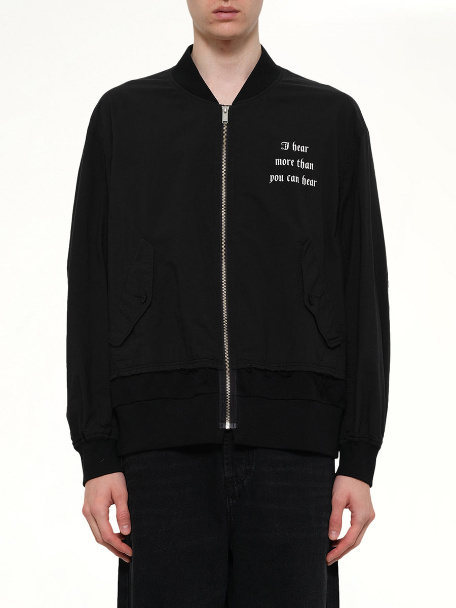 I Hear Bomber Jacket in Black