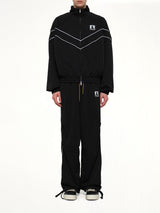 Rhude Mesh Piping Raglan Track Jacket in Black/White