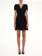 Leaf Crepe Dress in Black