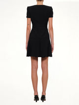 Leaf Crepe Dress in Black
