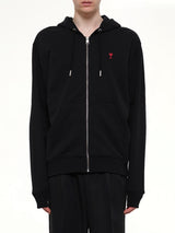 Ami De Coeur Zip Hoodie in Black/Red
