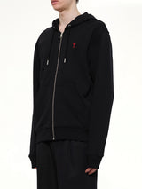 Ami De Coeur Zip Hoodie in Black/Red