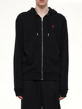 Ami De Coeur Zip Hoodie in Black/Red