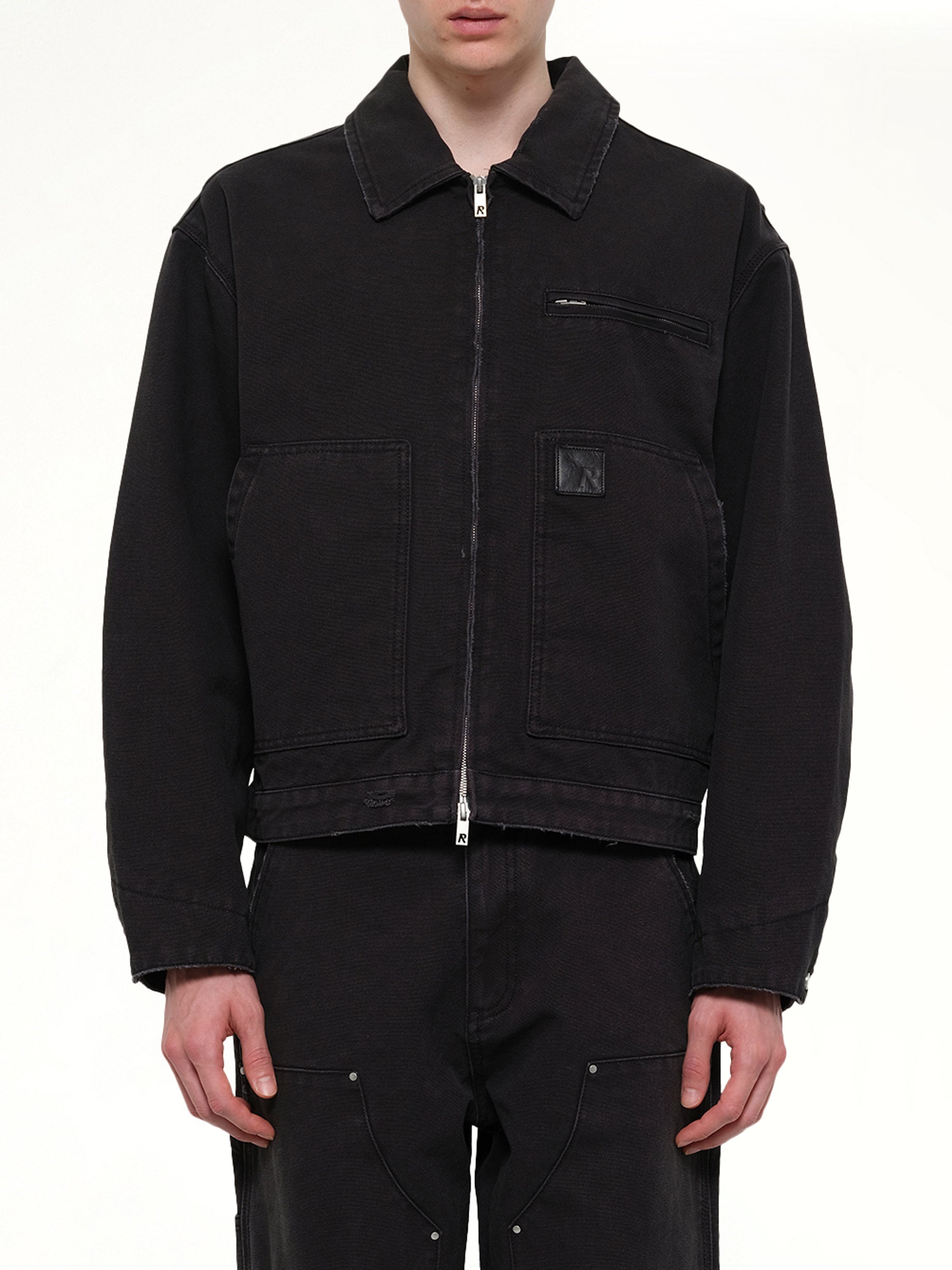 Worker Jacket in Washed Black