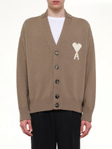 Contrasted Ami De Coeur Cardigan in Beige