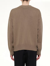 Contrasted Ami De Coeur Cardigan in Beige