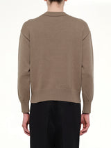 Contrasted Ami De Coeur Sweater in Beige Taupe